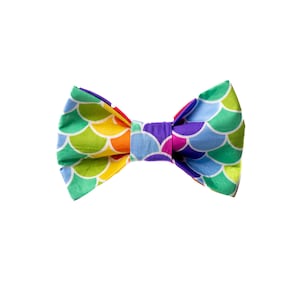 Bow Tie & Bows For Dogs and Cats  - " Rainbow Mermaid " -  Dog and Cat Bow Tie - Easy to Attach to Any Collar