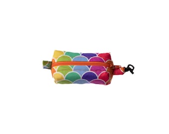 Dog Waste Bag Dispenser or Dog Treat Bag - &quot; Rainbow Mermaid &quot; - Easy to Attach to Any Leash, Keychain or Slip in Your Pocket