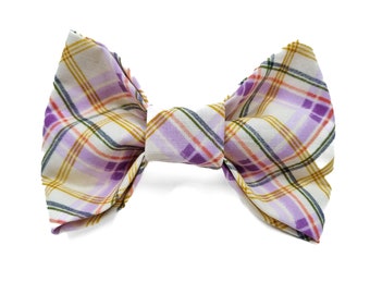 Bow Tie for Dogs and Cats - "Summer Gingham" - Spring Time + Easter Dog Bow Tie and Cat Bow Tie - Easy to Attach to Any Collar