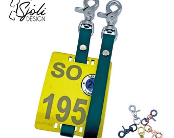 Riding badge holders / riding license plate holders (pair) made of Biothane - many colors available