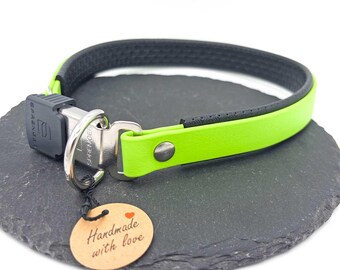 Gevoerde Biothane®-halsband met Sprenger ClicLock – waterdicht | 19 mm | Hondenhalsband verkrijgbaar in diverse kleuren | Halsomtrek 45-60 cm