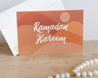 10 Ramadan Kareem Postcards - Islamic Postcards - Modern Design - Islamic Stationery - Gift - Sunset Design