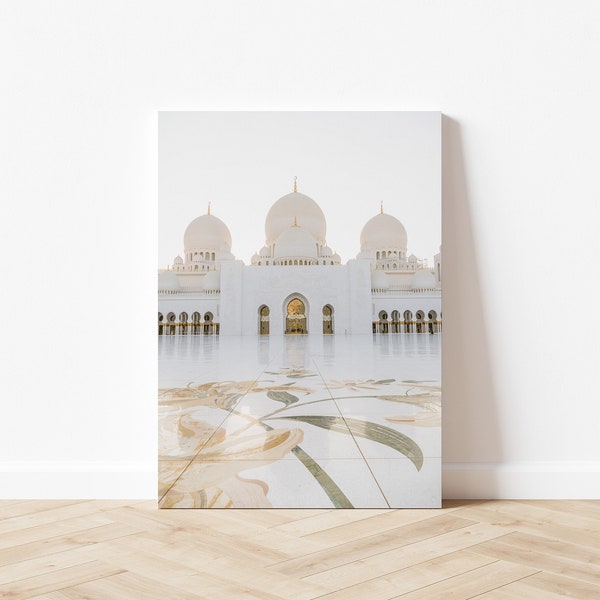 Sheikh Zayed Mosque Picture Canvas - Abu Dhabi- EAU - Affiche Toile Islamique - Décor Mural Islamique - Toile Photographique - Art Mur - Musulman