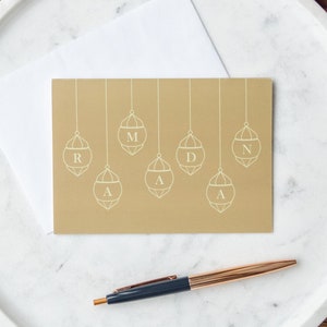 Ramadan Kareem Paquet de 10 cartes de vœux - Papeterie islamique - Design moderne - Cadeau musulman - Thème du Ramadan - Lanternes
