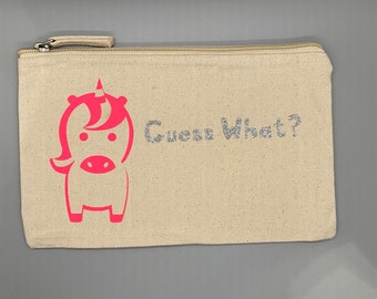 Guess What? Unicorn Butt Canvas Zip Pouch