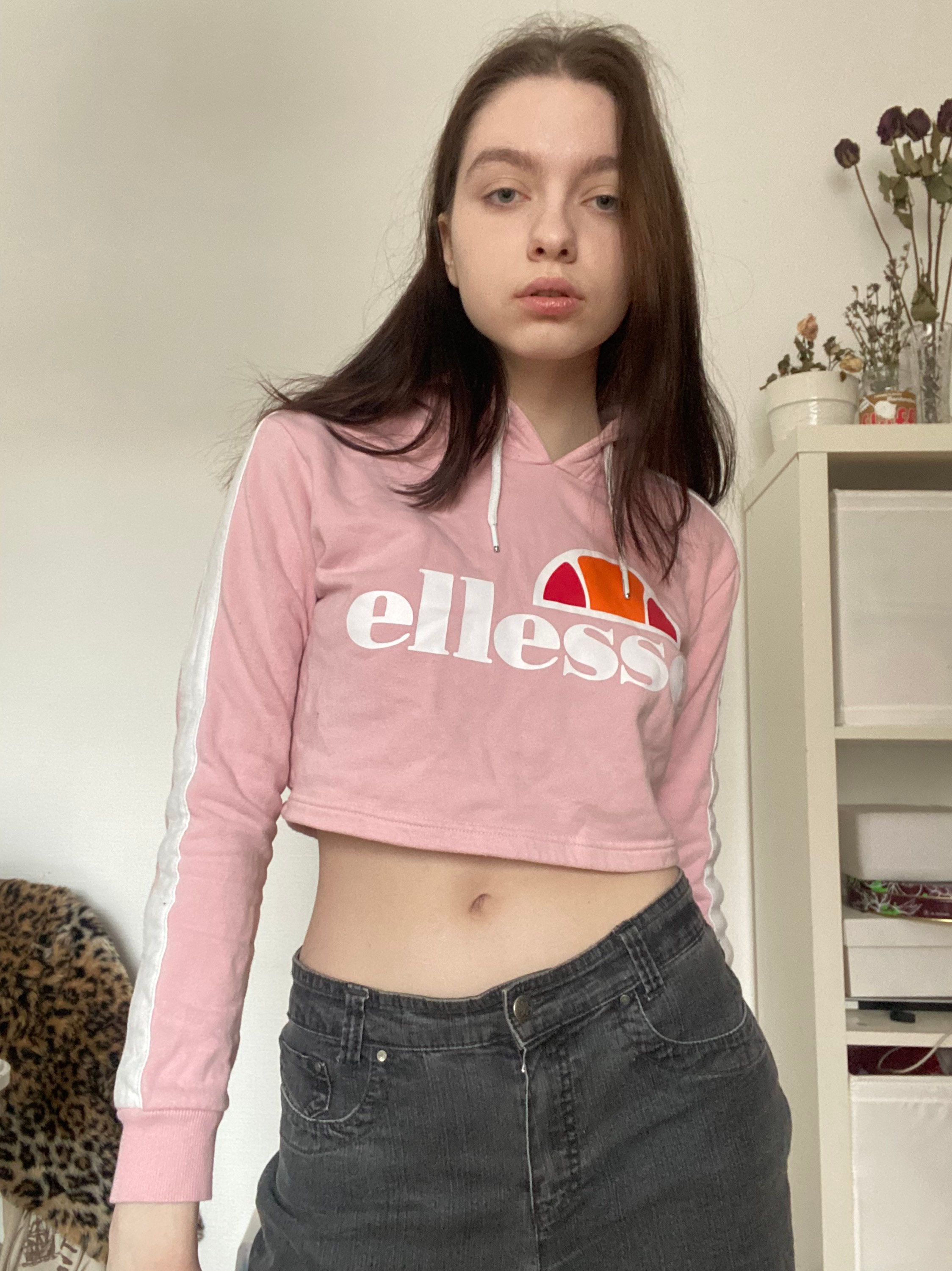ellesse pink fluffy hoodie