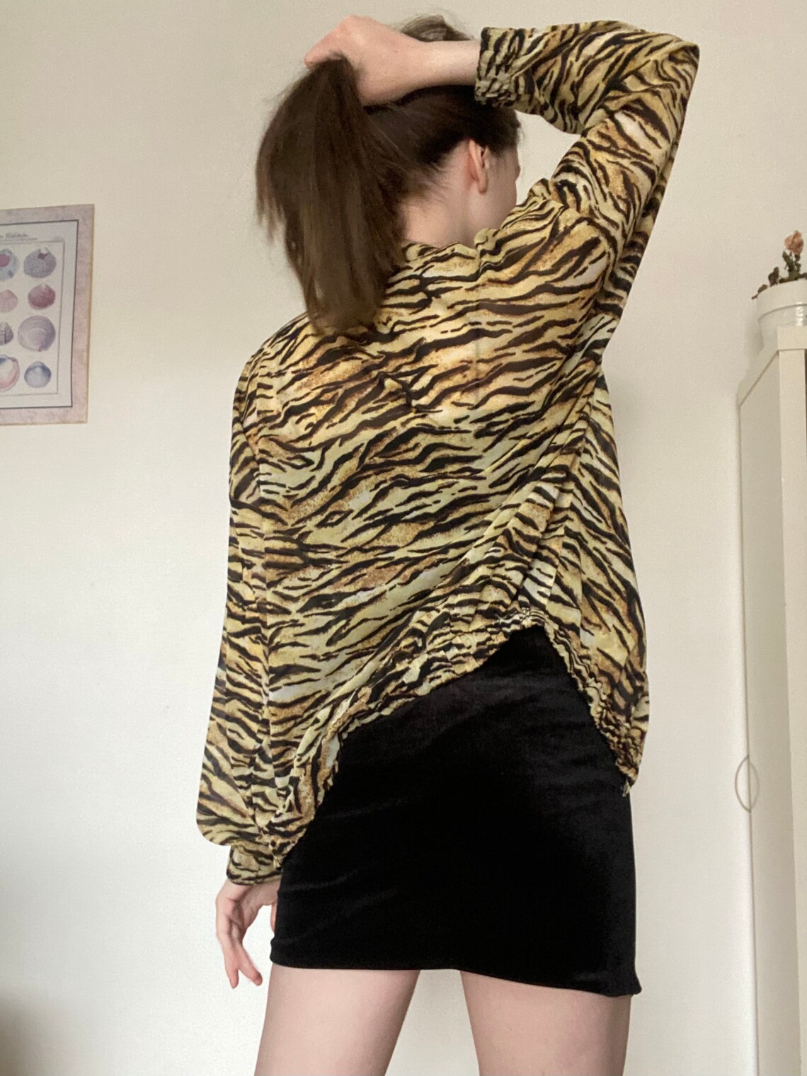 Tiger Print Jacket/ Y2k style/ Vintage/ Size M Etsy