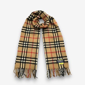 Vintage Burberry Cashmere Wool Scarf Muffler Burberry&#39;s Lambswool Scarves Womens Shawl Christmas Accessories Winter Scarf Gift for Him