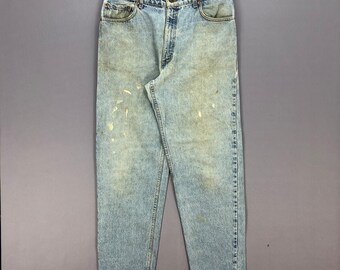 W34 Vintage Levi's 550 Faded Stonewash Jeans 90s Mujeres High Rise Levis Pantalones desgastados Levis Light Wash Denim Levis Mom Jeans Tamaño 34x31