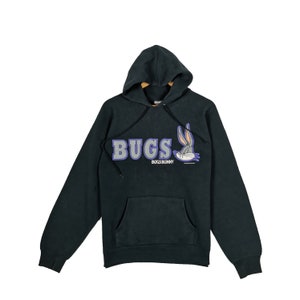 Vintage Bugs Bunny Sweatshirt Medium 90s Warner Bros Bugs Bunny Hoodie Sweater Womens Cartoon Pullover Mens Casual Sweater Navy Size M