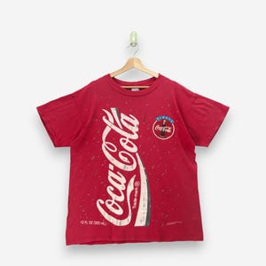 Vintage 90s Coca-Cola T-Shirt Large Coca Cola Carbonated Coke Crewneck Tee 1994 Water Droplet Made in USA Size L Soda Pop Promo