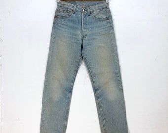 Tamaño 28x28 Vintage Levi's 501 Light Wash Jeans 90s Levis Womans High Rise Pantalones Levis Stone Wash Denim Classic Levis Girlfriend Jeans W28