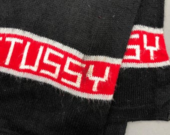 Vintage Stussy Wool Scarf Stussy Lambswool Ribbed Scarves Winter