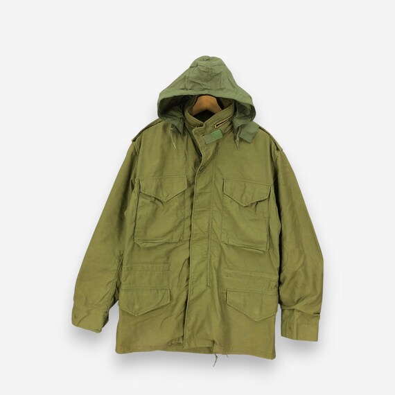 Vintage 80s Alpha Industries OG-107 Coat Military Jacket Military