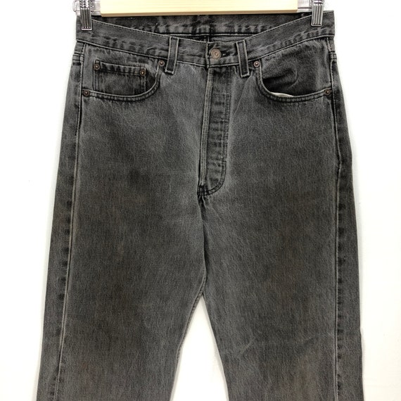 W31 Vintage Levis 501 Faded Black Jeans 90s Women… - image 3