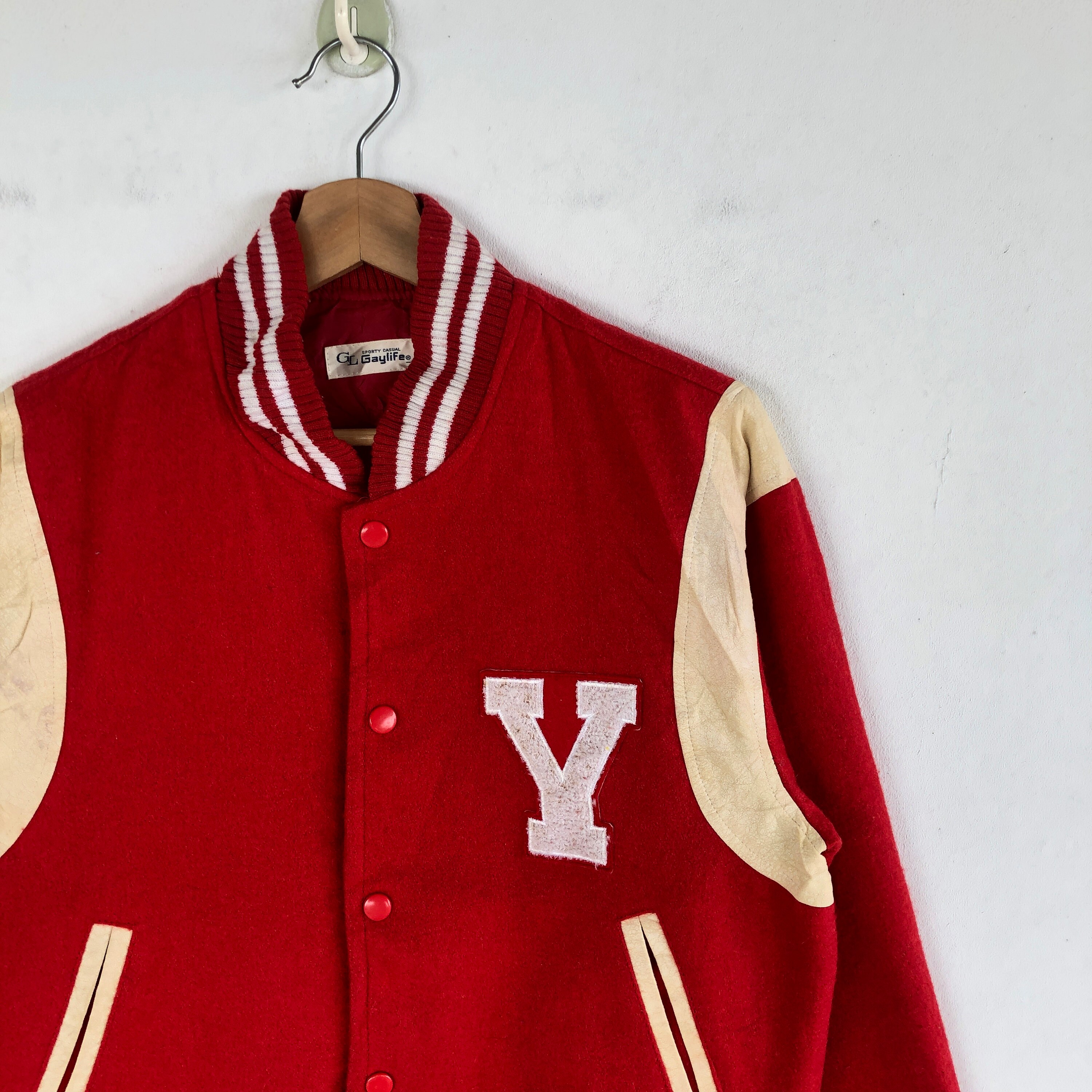 Vintage 90s Gaylife Varsity Jacket Small Men Embroidery Letterman