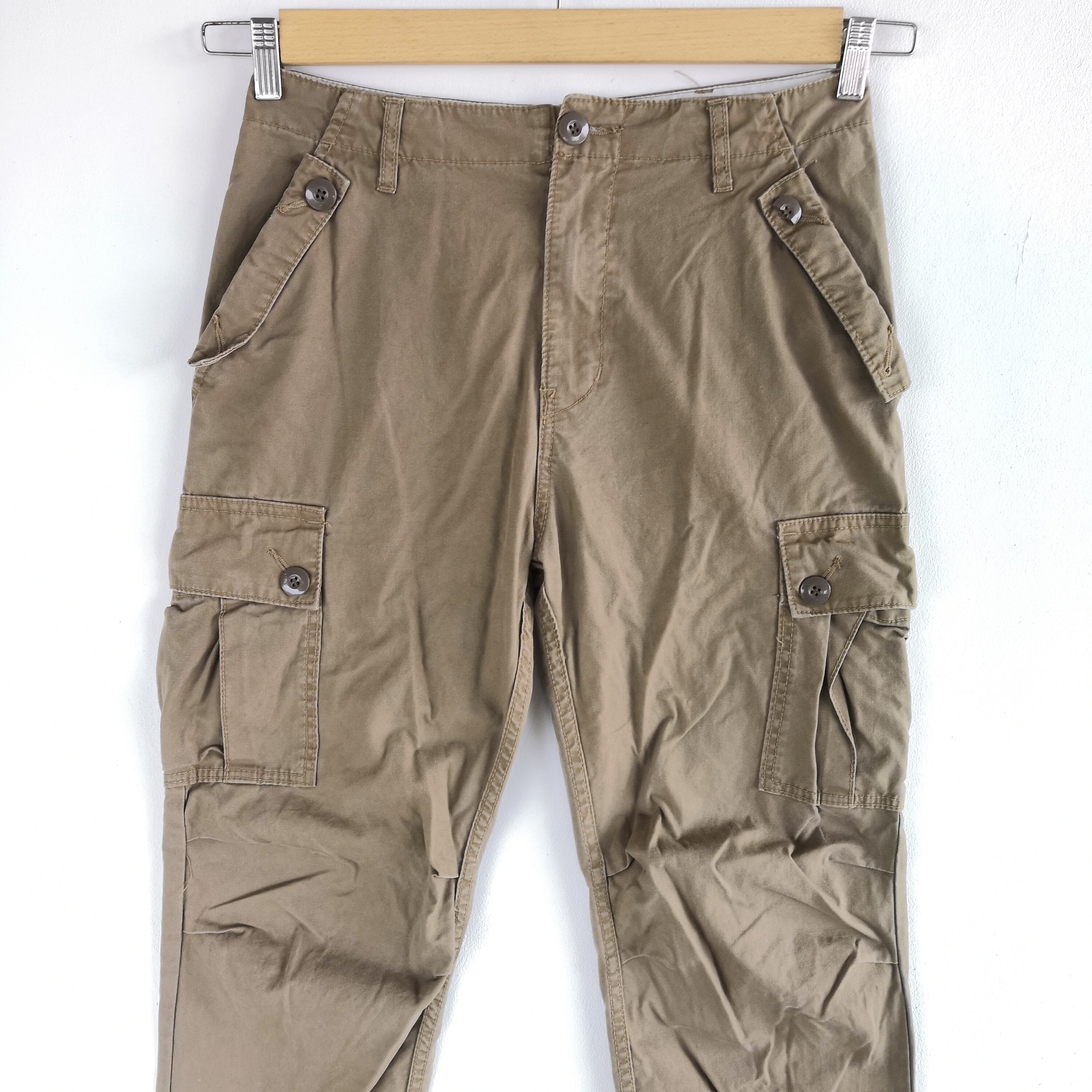 W29 Vintage Kriff Mayer Cargo Pants Brown Multi Pocket