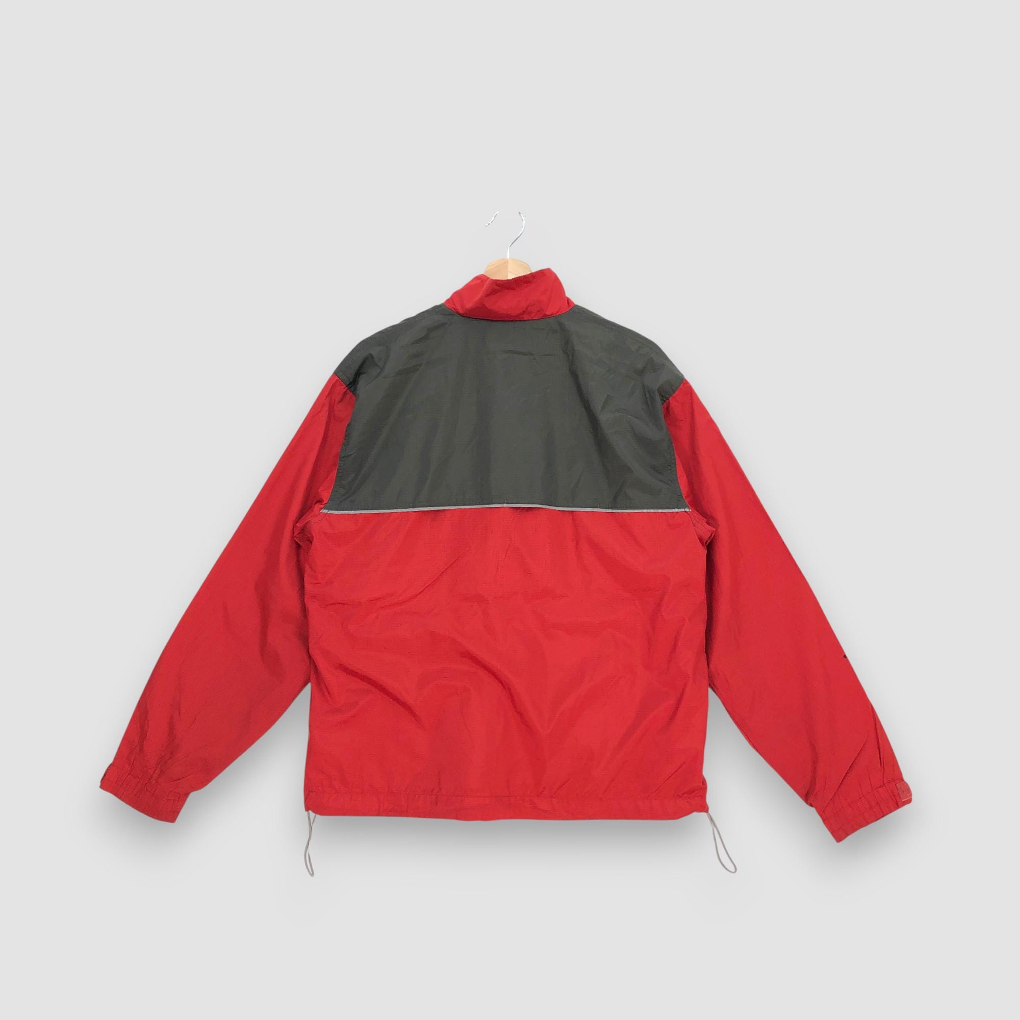Vintage 90s Stussy Windbreaker Jacket Large Red Gray Full
