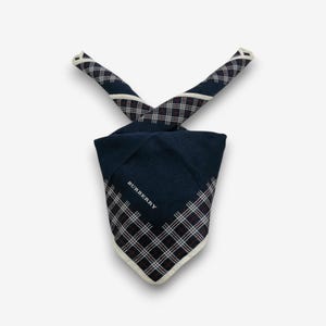 Vintage Burberry Handkerchief Burberrys Bandana Burberrys Neckerchief Accessories Pocketsquare Neck Scarf Authentic Luxury Headband Scarves