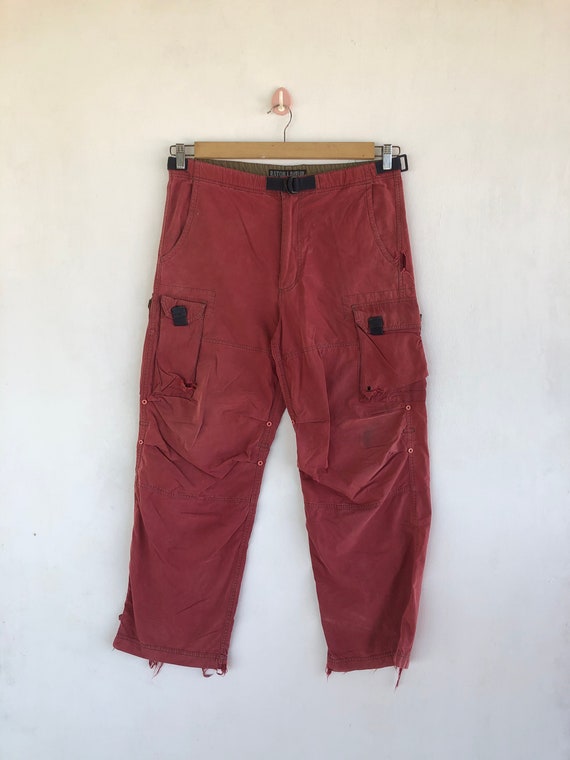 Size 35 Raton Laveur Cargo Pants Japanese Y2K Women High Waisted