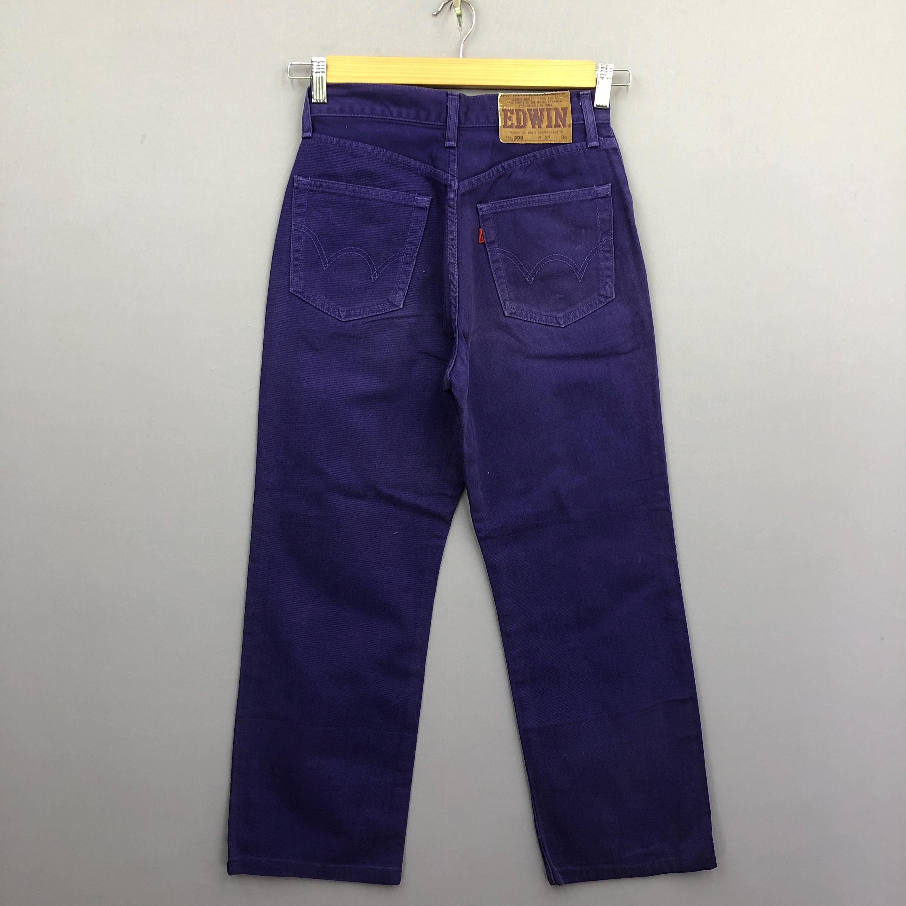 W26 Vintage Edwin 503 Purple Jeans Y2K Japanese Womens High Rise 