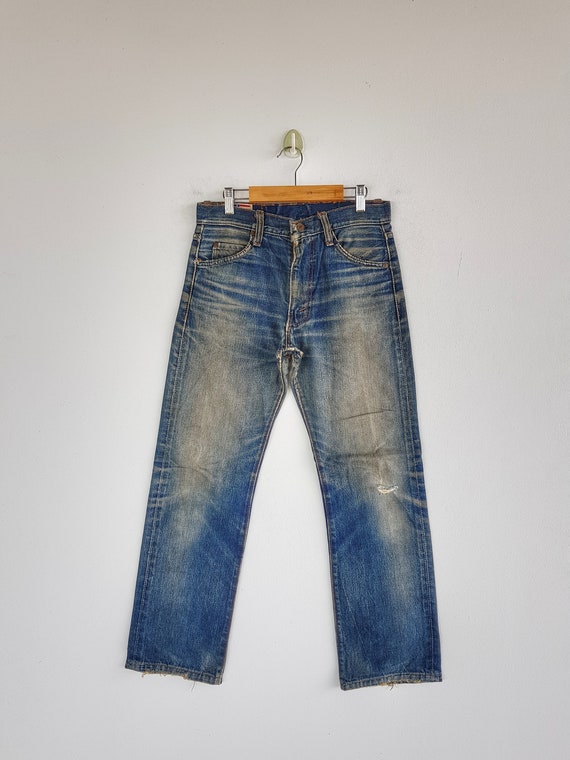 Size 27x26 Vintage Bobson Selvedge Rusty Jeans 70s