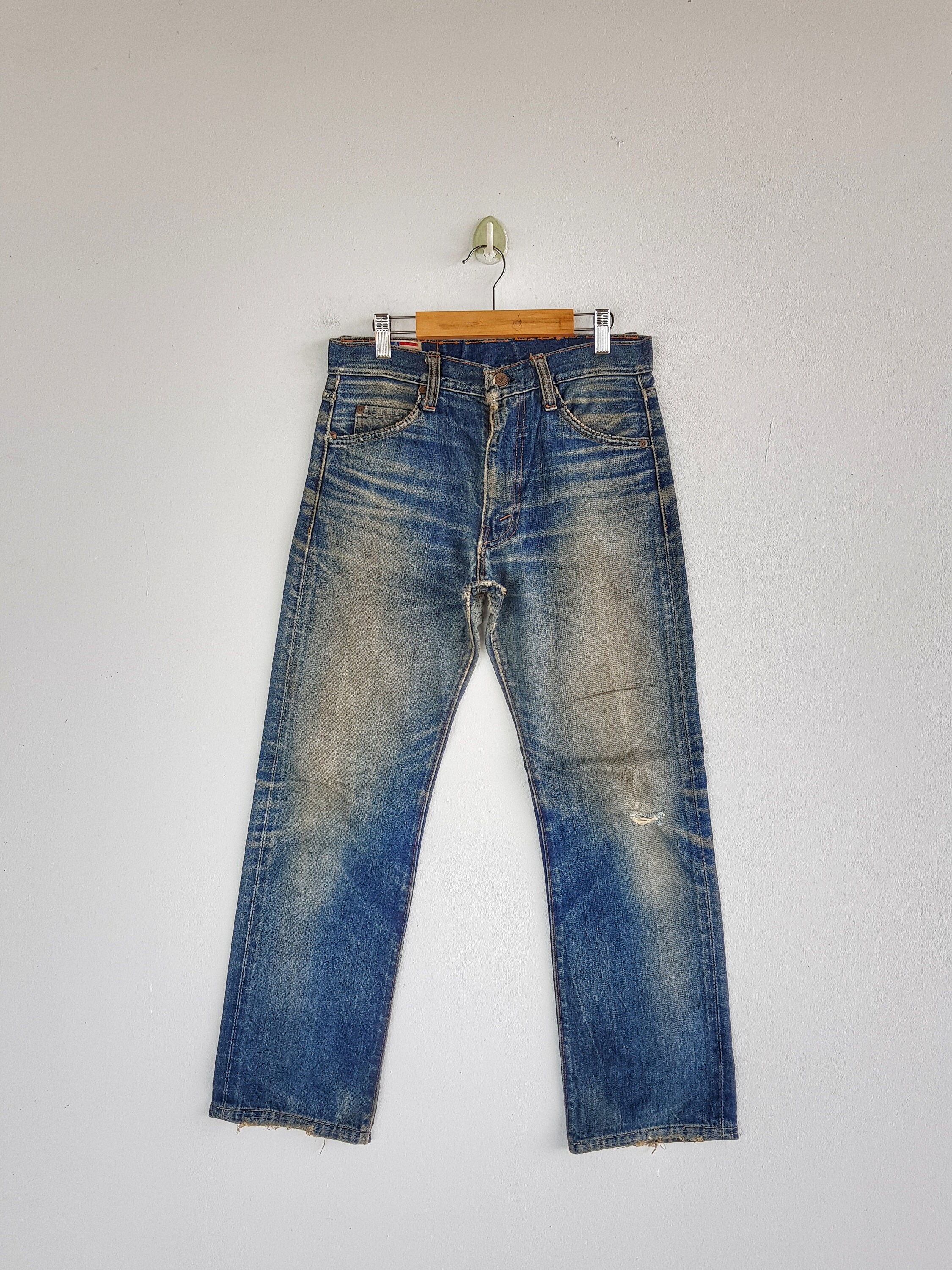 W27 Vintage Bobson Selvedge Rusty Jeans 70s Womens High W27 Vintage Bobson Selvedge Rusty Jeans 70s Womens High