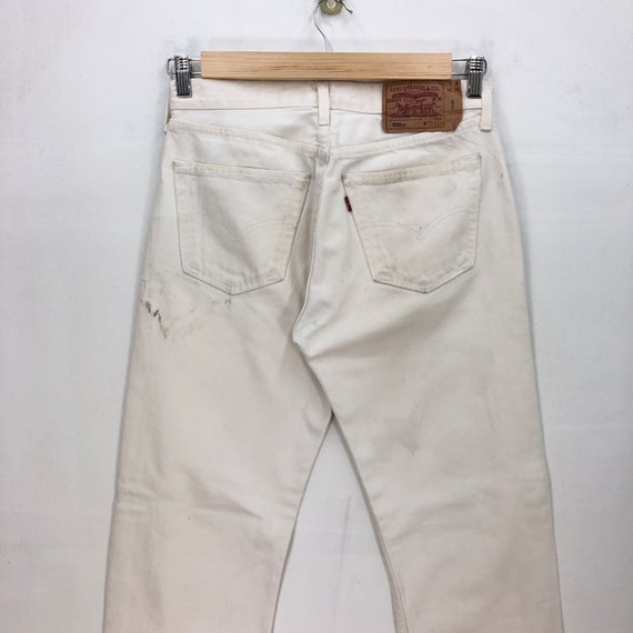 Size 31x30 Vintage Levis 501 Off Dirty White Jean… - image 4