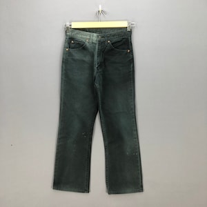 W27 Vintage Levi&#39;s 517 Faded Black Flare Jeans 90s Levis Womens High Waisted Pants Bell Bottom Wash Denim Levis Girlfriend Jeans Size 27x26
