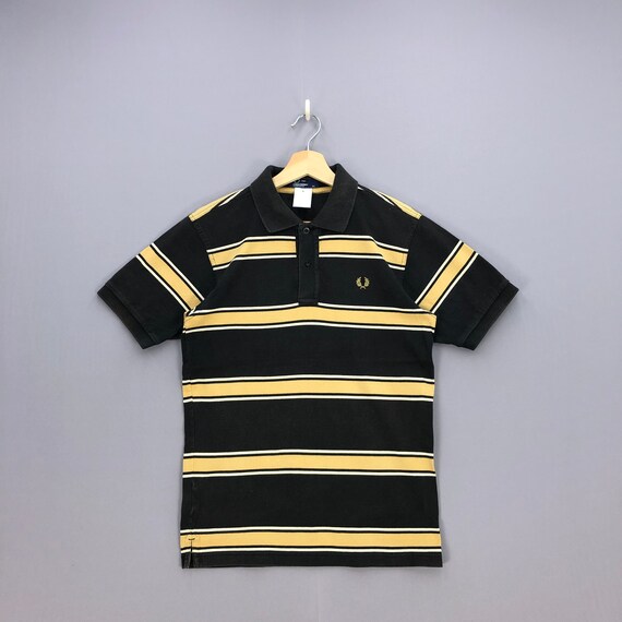 FRED PERRY 90s Logo Polo Shirt Vintage 90s FRED PERRY Made in England Large Size Green Rare