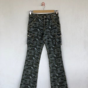 W30 L33 Vintage Distressed Edwin Cargo Pant Olive Green