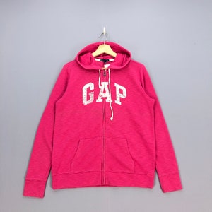 Vintage 90&#39;s Gap Pink Hoodie Sweatshirt Medium Gap Embroidered Spell Out Sweater Gap Sportswear Pullover Gap Jumper Size M