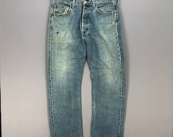 W34 Vintage Levi's 501 Light Wash Jeans 90s Womens High Rise Levis Pants Levis Faded Button Fly Denim Levis Girlfriend Jeans Size 34x30