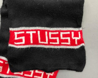 Vintage Stussy Wool Scarf Stussy Lambswool Ribbed Scarves Winter