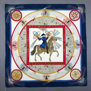 Vintage Hermes Silk Neck Scarf, Vintage Silk Feux D'Artifice Stole Scarf, Vintage 80s Silk Muffler, Vintage 80s Shawl, Square Scarf