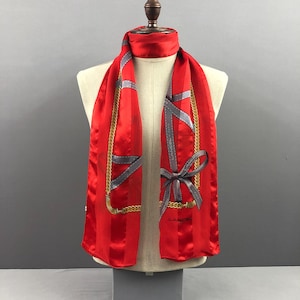 Vintage Lancel Seidenschal, Vintage Seidenhalsschal, Vintage 90er Jahre Twill Stola Seidenschal Schals