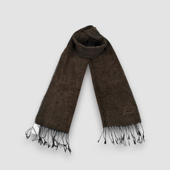 小物 vintage brown mesh design muffler sullen Vintage Kenzo Wool Scarf Muffler Kenzo Lambswool Scarves Womens