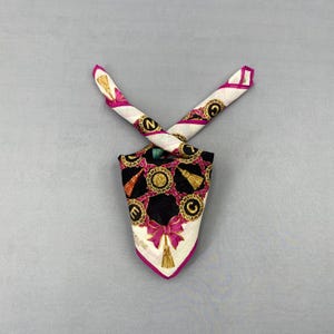 Vintage Celine Handkerchief Celine Paris Bracelet Motif Bandana Celine Womens Luxury Accessories Neckwear Authentic Neckerchief Gift for Her