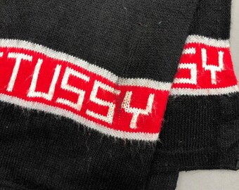 Vintage Stussy Wool Scarf Stussy Lambswool Ribbed Scarves Winter
