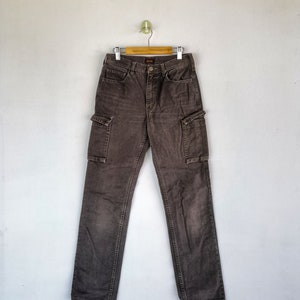 Pantalones cargo japoneses W26, estilo bondage, para mujer, multibolsillos, estilo militar, estilo paracaídas, tácticos, talla extra pequeña (26 x 29)