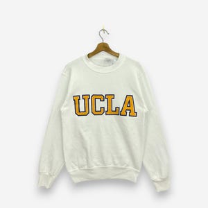 Vintage 80s UCLA Sweatshirt White Small University of California Pullover Jumper UCLA College Crewneck Sweater Size S