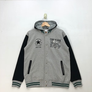 Vintage Converse All Star Hoodie Sweatshirt Gray Medium 90s All Star Converse Hooded Sweater Converse Pullover Jumper Size M