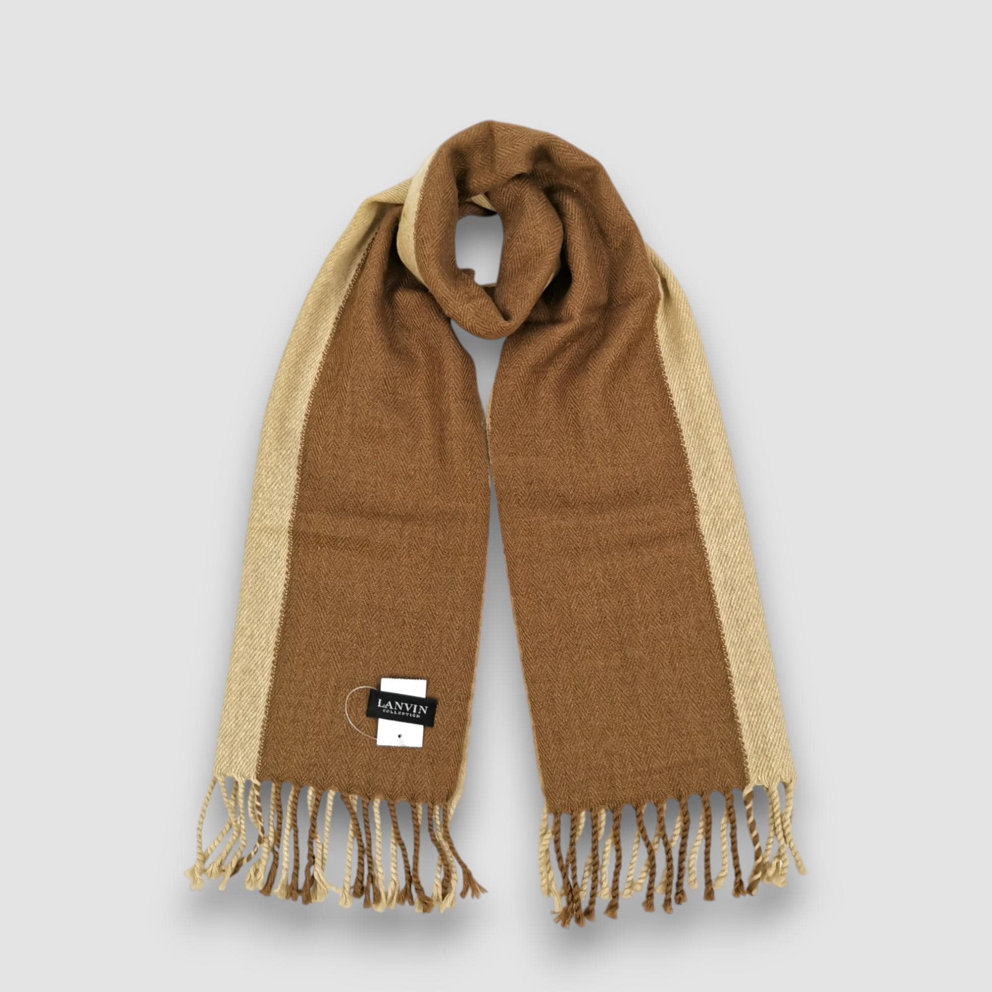 Vintage 90s Lanvin Wool Scarf Womens Winter Accessories Muffler