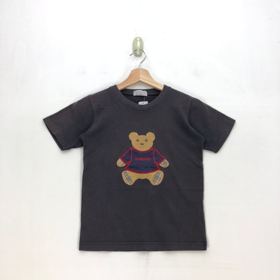 Vintage 90s Burberry London Bear Embroidery T shi… - image 1