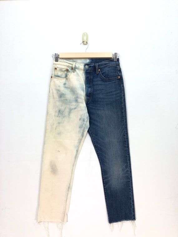 W28 Vintage Levis 501 Remake Bleach Jeans 90s Levis LVC Women High 