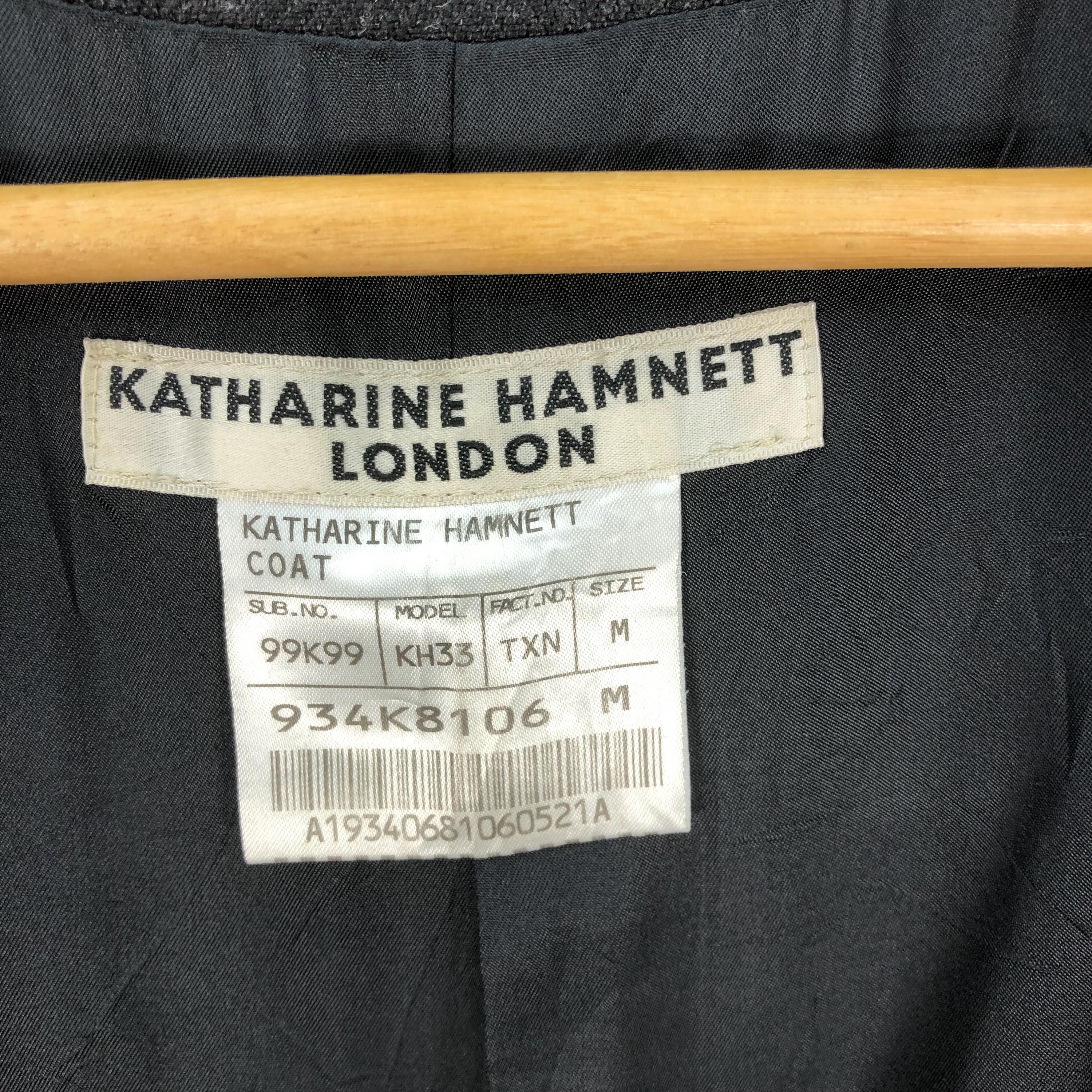 Vintage 90s Katherine Hamnett Long Trench Jacket Medium Katherine