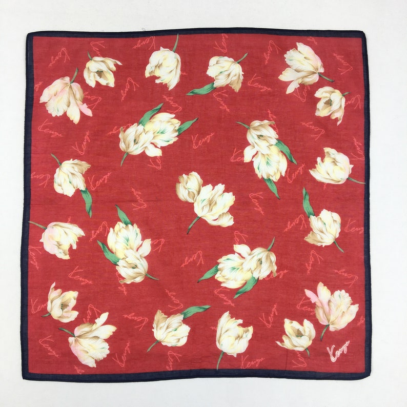 Kenzo Handkerchief Neckerchief Bandana Wrap Shawl Vintage Accessories Luxury Gift Authentic Legit Babushka Summer Scarves Mini Kerchief