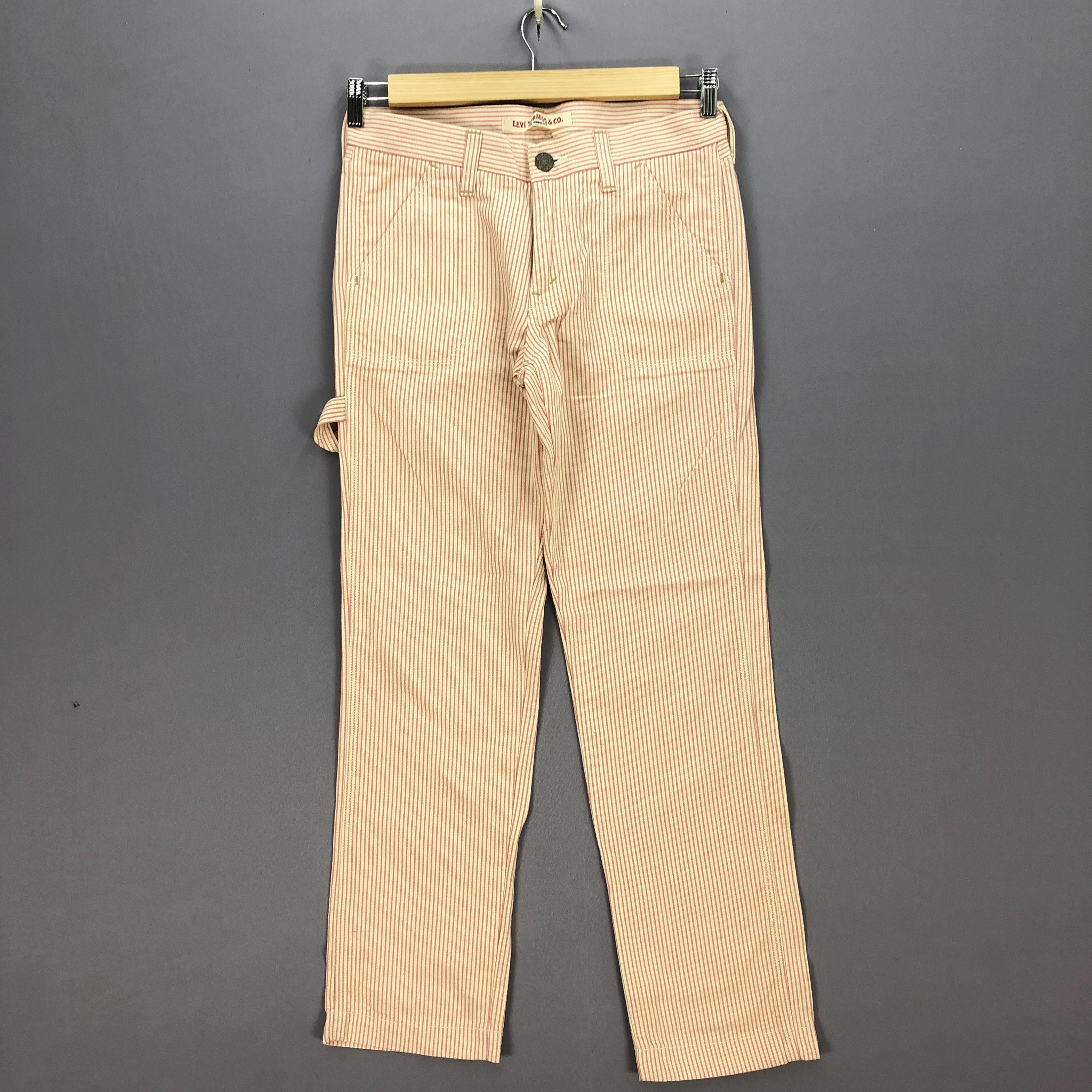 W32 Vintage Levis Carpenter Baggy Striped Jeans 90s Womans
