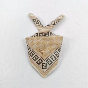 Vintage Fendi Handkerchief, Fendi Bandana Accessories, Pocket Square Neckerchief Womens Luxury Accessories Neckwear Christmas Gift for Her