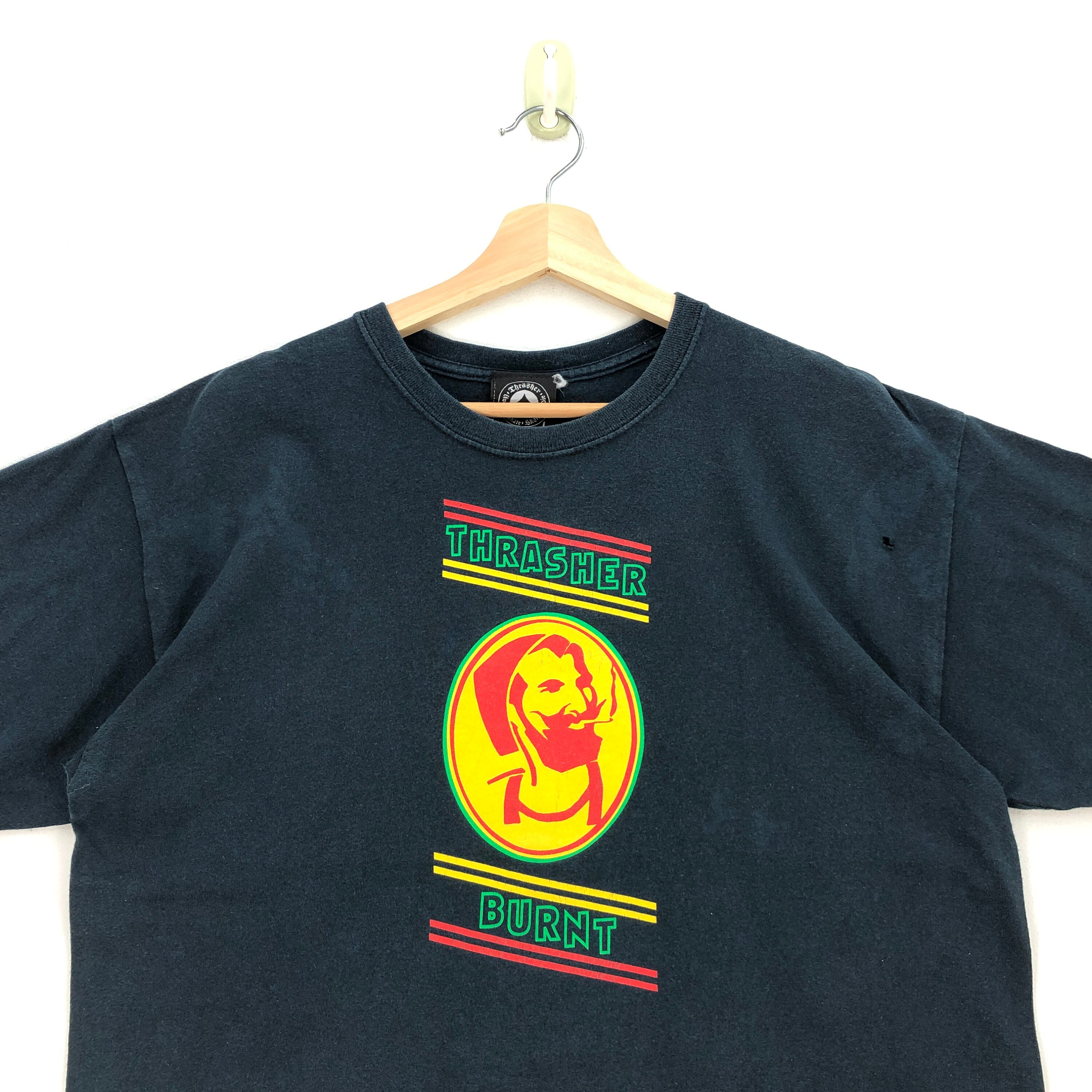 Vintage Thrasher Burnt T-shirt Large Thrasher Distressed Vintage Thrasher Burnt T-shirt Large Thrasher Distressed